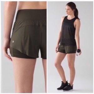Lululemon squad goals short size 6 Olive Green